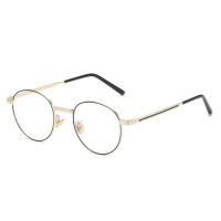 Dámské kulaté brýle proti modrému světlu - Zlatá a černá