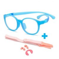 Dětské brýle proti modrému světlu - Modré s nosníky a gumičkou