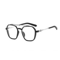 Pánské robustní brýle proti modrému světlu - Černo stříbrné