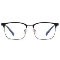 Polorámečkové brýle proti modrému světlu - Lesklé černé