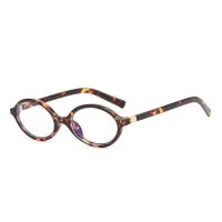 Retro oválné brýle proti modrému světlu - Leopardí