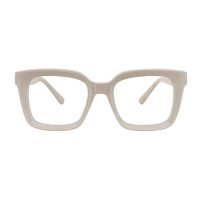 Dámské hranaté brýle proti modrému světlu - Transparentní, béžové