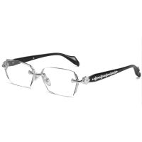 Retro bezrámové brýle proti modrému světlu - Stříbrné