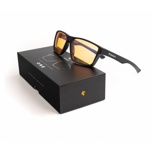 Foto - Horus X herní brýle proti modrému světlu - Unisex, černé s oranžovými skly