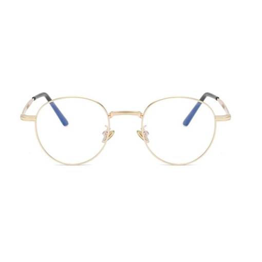 Foto - O-Q Dámské kulaté brýle proti modrému světlu - Zlaté