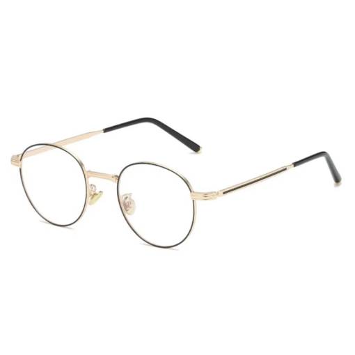 Foto - Dámské kulaté brýle proti modrému světlu - Zlatá a černá