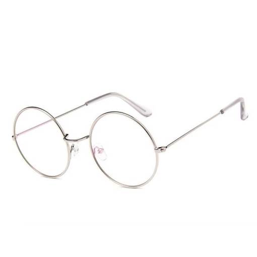 Foto - Kulaté brýle proti modrému světlu - Stříbrné