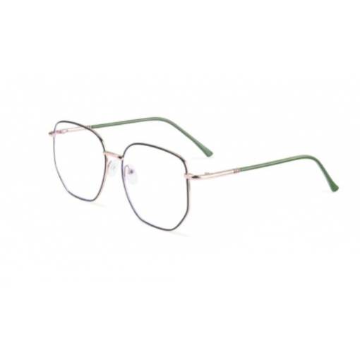 Foto - Retro hranaté brýle proti modrému světlu - Zeleno zlaté