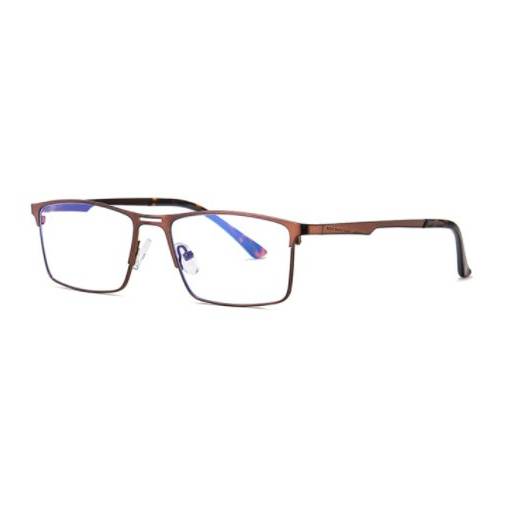 Foto - Kovové brýle proti modrému světlu - Unisex, hnědé