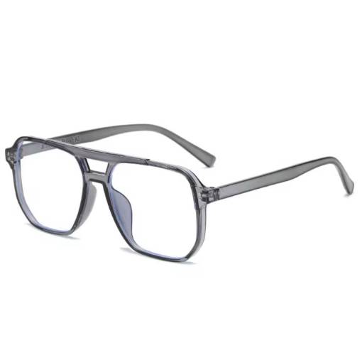 Foto - Počítačové brýle proti modrému světlu - Transparentní šedé, hranaté