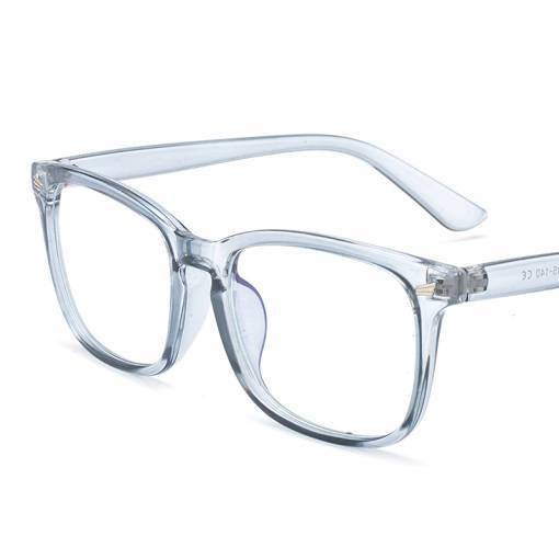 Foto - Hranaté brýle proti modrému světlu - Transparentní, šedé