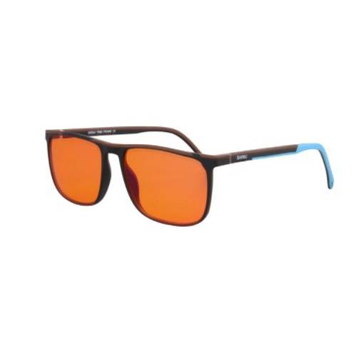 Foto - Pánské počítačové brýle proti modrému světlu - Oranžová skla, černo modrá