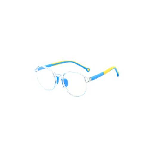 Foto - Dětské hranaté brýle proti modrému světlu - Transparentní, modro žluté