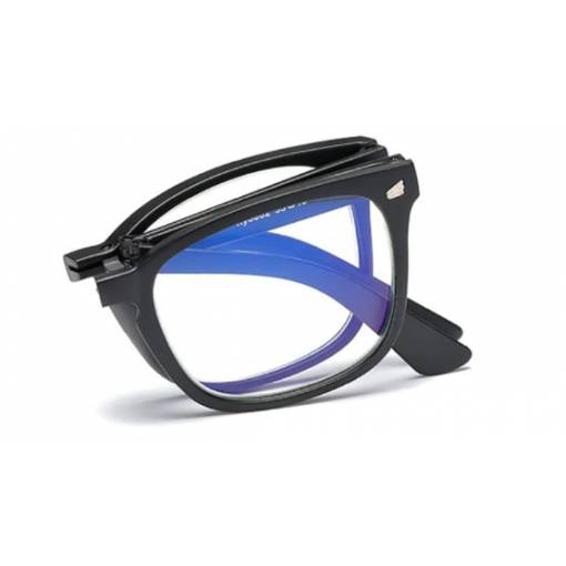 Foto - Čtvercové skládací brýle proti modrému světlu - Černé