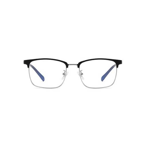 Foto - Polorámečkové brýle proti modrému světlu - Lesklé černé, stříbrné