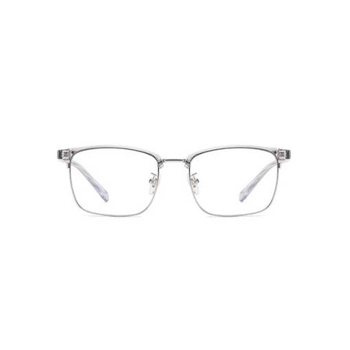 Foto - Polorámečkové brýle proti modrému světlu - Stříbrné, transparentní