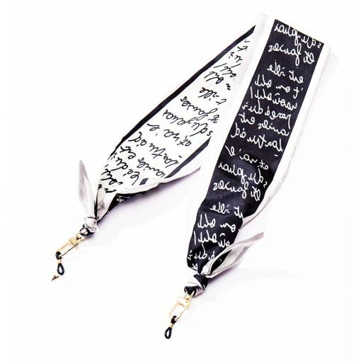 Foto - Hedvábný šátek na brýle - S písmeny, černo bílý