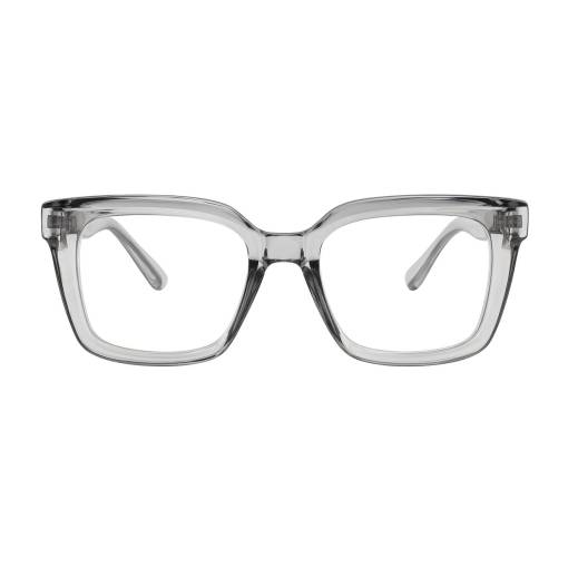 Foto - Dámské hranaté brýle proti modrému světlu - Transparentní, šedé