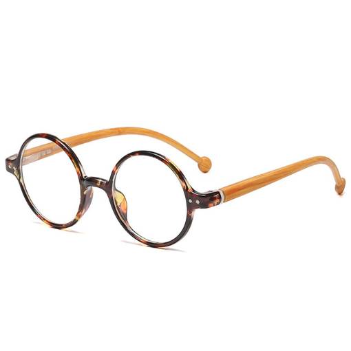 Foto - Kulaté brýle proti modrému světlu - Leopardí