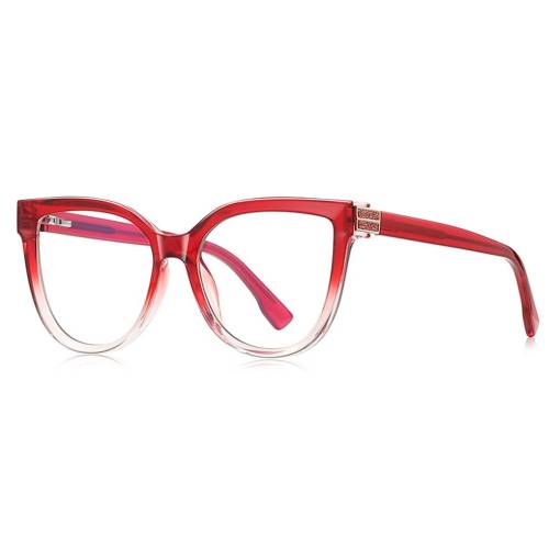 Foto - Elegantní brýle proti modrému světlu - Červené, transparentní