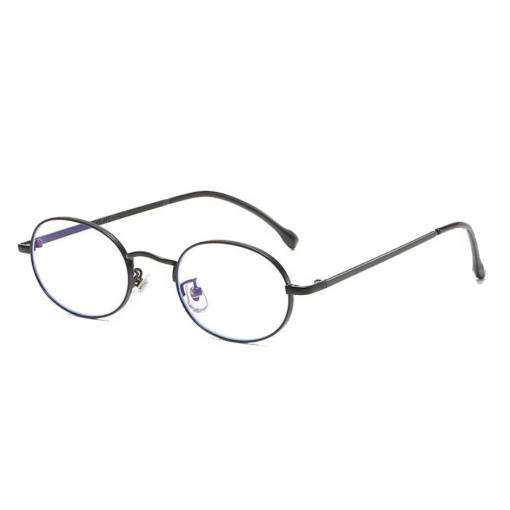 Foto - Kovové brýle proti modrému světlu - Černé, oválné